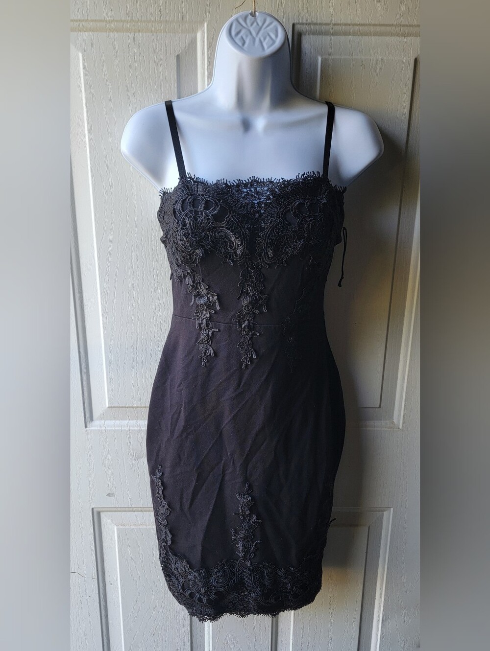 Haute Monde Sexy Black Lace Mini Dress Size Small